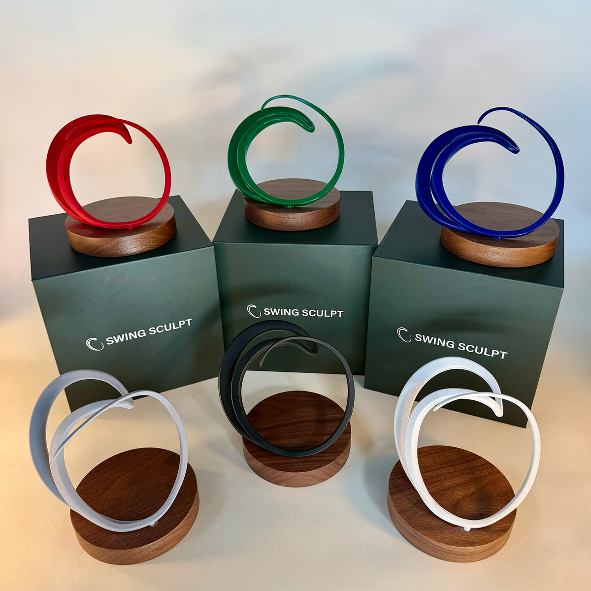 set of sculptures in different colors