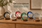 6 sculptures on a counter