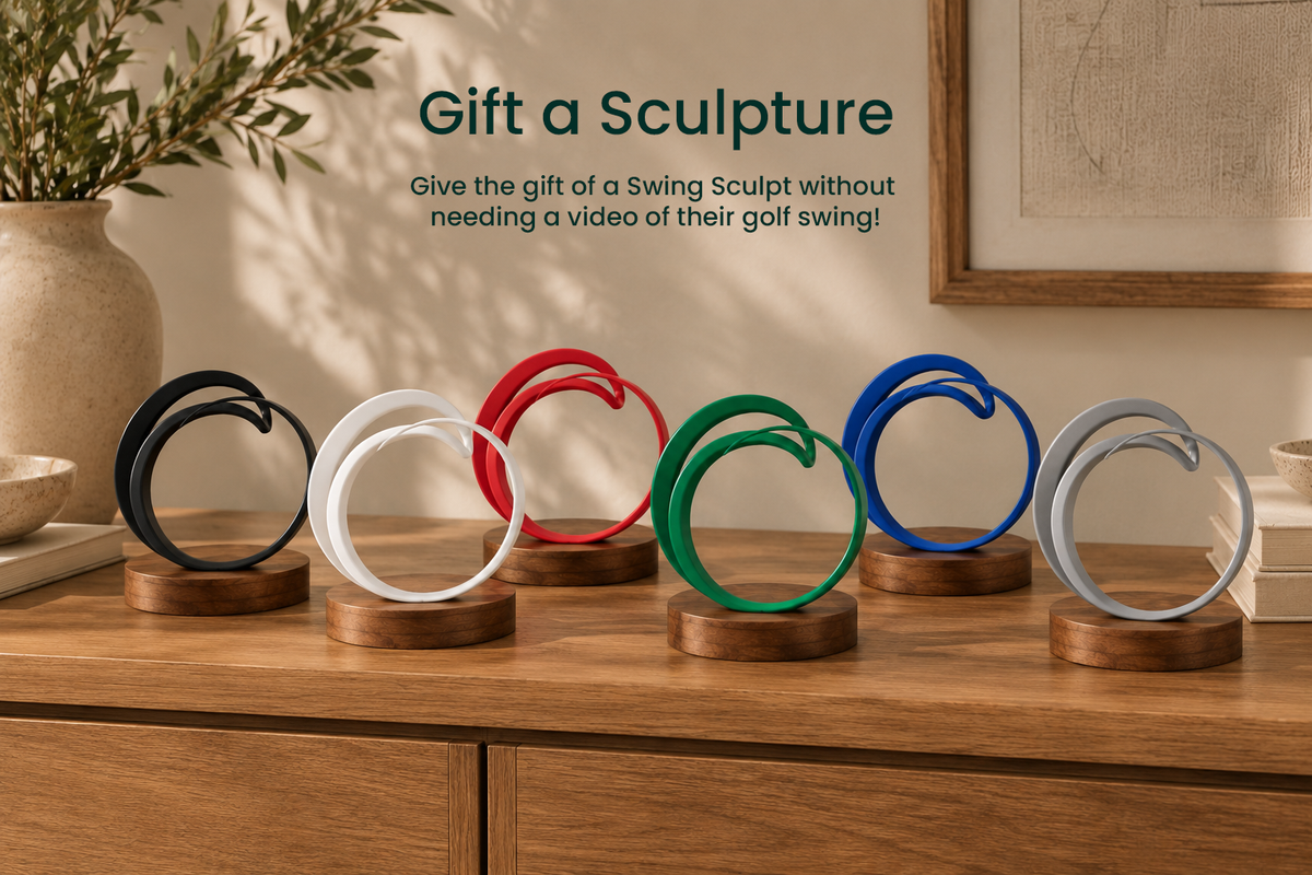 6 sculptures on a counter